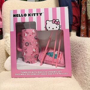 848. NEW Hello Kitty Pink Tumbler and Bag Set